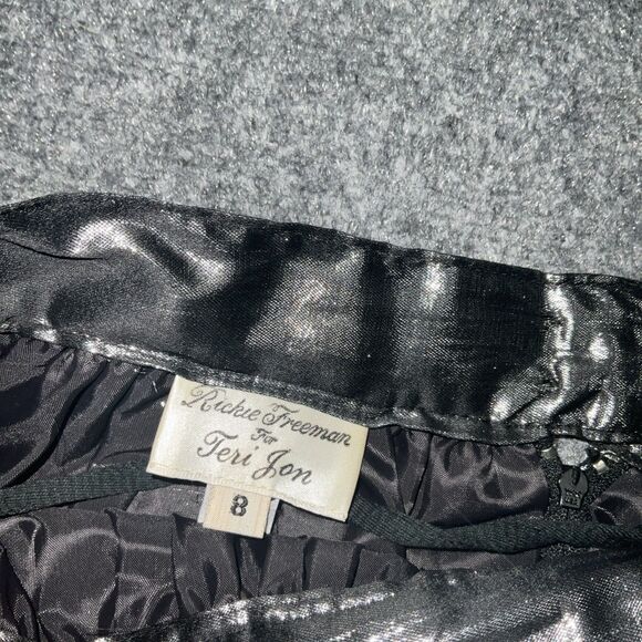 Rickie Freeman for Teri Jon Skirt Womens Size 8 Silver Vintage Midi Party Event - Picture 2 of 8